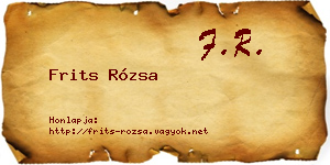 Frits Rózsa névjegykártya